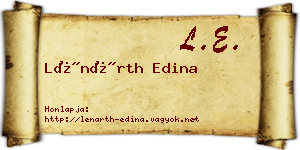 Lénárth Edina névjegykártya